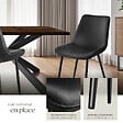 TECTAKE - Lot 2 chaises assise ergonomique rembourrée aspect velours noir - vignette