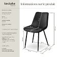 TECTAKE - Lot 2 chaises assise ergonomique rembourrée aspect velours noir - vignette
