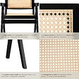 TECTAKE - Lot 6 chaises de salle à manger cannage viennois style boho noir - vignette