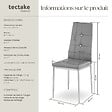 TECTAKE - Lot de 8 chaises avec strass cuir synthétique ergonomique strass gris - vignette
