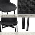 TECTAKE - 2 chaises rembourrées revêtement en tissu forme ergonomique noir - vignette