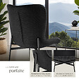 TECTAKE - 2 chaises rembourrées revêtement en tissu forme ergonomique noir - vignette