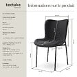 TECTAKE - 2 chaises rembourrées revêtement en tissu forme ergonomique noir - vignette