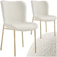 TECTAKE - Lot de 2 chaises de salle à manger rembourrées tissu bouclette blanc - vignette
