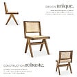 TECTAKE - Lot 6 chaises en bois avec cannage viennois design boho chêne clair - vignette
