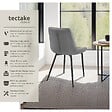 TECTAKE - Lot de 6 chaises Rembourrées aspect velours assise Ergonomique gris - vignette