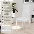 TECTAKE - Lot de 8 chaises avec strass en cuir synthétique ergonomiques blanc - vignette