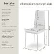TECTAKE - Lot de 8 chaises avec strass en cuir synthétique ergonomiques blanc - vignette