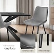 TECTAKE - Lot de 8 chaises rembourées aspect velours ergonomique gris - vignette