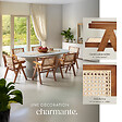TECTAKE - Lot 2 chaises de salle à manger cannage viennois boho chêne foncé - vignette