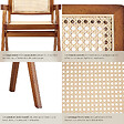 TECTAKE - Lot 2 chaises de salle à manger cannage viennois boho chêne foncé - vignette