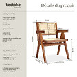 TECTAKE - Lot 2 chaises de salle à manger cannage viennois boho chêne foncé - vignette