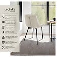 TECTAKE - Lot de 8 chaises Rembourrées aspect velours assise Ergonomique crème - vignette