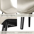 TECTAKE - Lot de 8 chaises Rembourrées aspect velours assise Ergonomique crème - vignette
