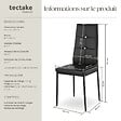 TECTAKE - Ensemble 4 chaises de salle à manger aspect cuir à paillettes noir - vignette