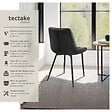 TECTAKE - Lot de 6 chaises Rembourrées aspect velours assise Ergonomique noir - vignette