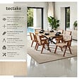 TECTAKE - Lot 6 chaises de salle à manger cannage viennois boho chêne foncé - vignette