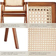 TECTAKE - Lot 6 chaises de salle à manger cannage viennois boho chêne foncé - vignette