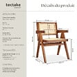 TECTAKE - Lot 6 chaises de salle à manger cannage viennois boho chêne foncé - vignette