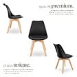TECTAKE - Lot 6 chaises salle à manger style scandinave forme ergonomique noir - vignette