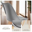 TECTAKE - Lot 4 chaises salle à manger style scandinave forme ergonomique gris - vignette