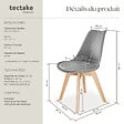 TECTAKE - Lot 4 chaises salle à manger style scandinave forme ergonomique gris - vignette