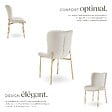 TECTAKE - 2 chaises rembourrées en velours forme ergonomique blanc/doré - vignette