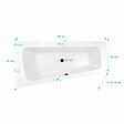 ALLIBERT - Baignoire asymétrique droite 160x85x54 cm - 100% acrylique blanc brillant - vignette