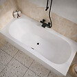 ALLIBERT - Baignoire rectangulaire duo 180x80x54cm - 100% acrylique blanc mat - Lignes arrondies - vignette