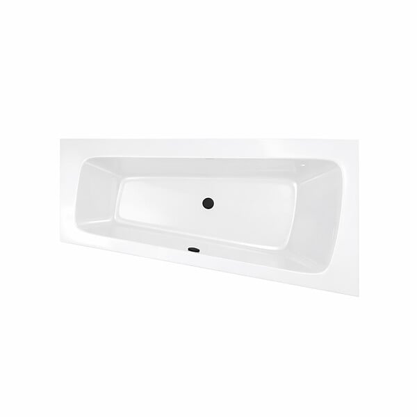 ALLIBERT - Baignoire asymétrique gauche 160x85x54 cm - 100% acrylique blanc brillant - large