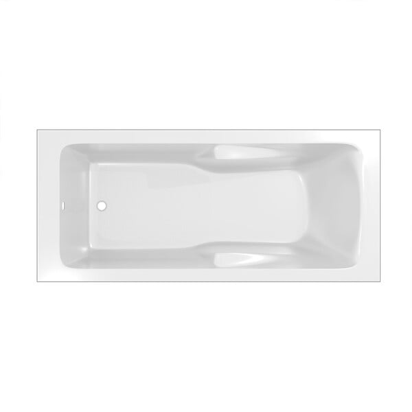 ALLIBERT - Baignoire rectangulaire 170x75x54cm avec zone de douche - Acrylique et ABS Blanc brillant - large