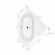 ALLIBERT - Baignoire d'angle 140x140x54 cm - 100% acrylique blanc brillant - vignette