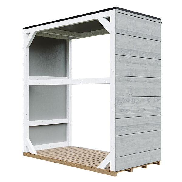 TIMBELA - Abri à bûches extérieur 1,14 m² - 75 x 153 x H159 cm - TIMBELA M980-1-TUNDRA GREY - large