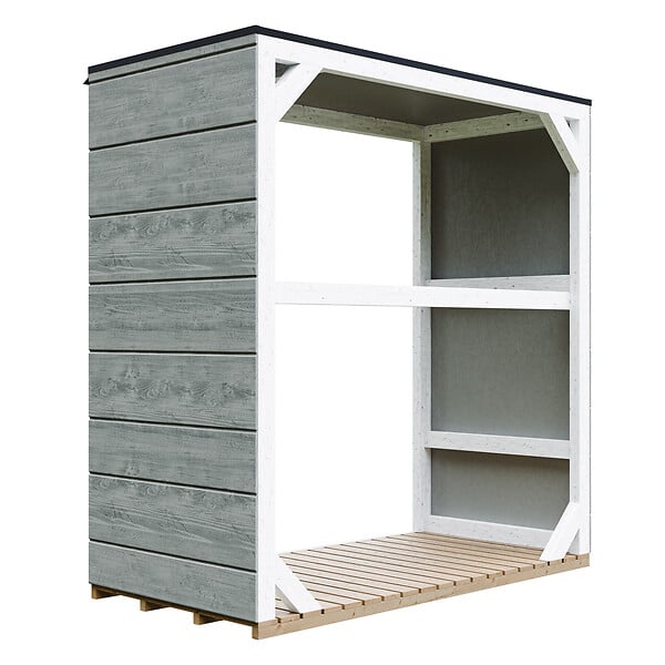 TIMBELA - Abri à bûches extérieur 1,14 m² - 75 x 153 x H159 cm - TIMBELA M980-1-TUNDRA GREY - large