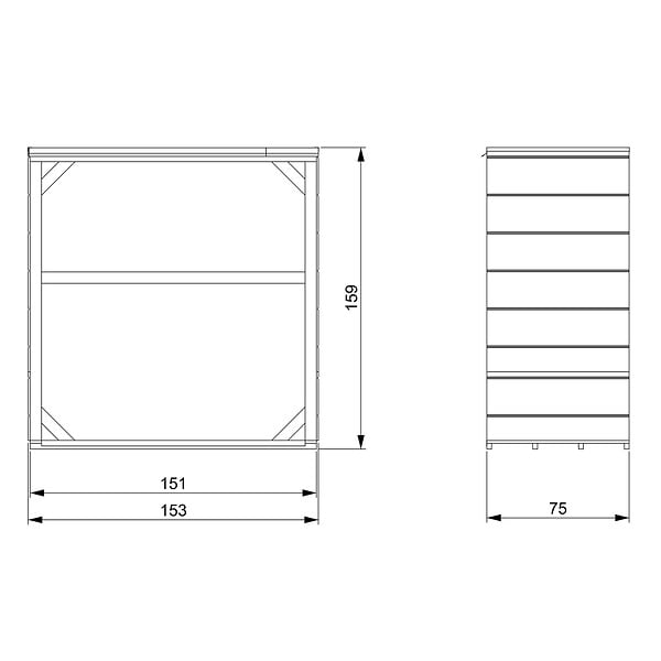 TIMBELA - Abri à bûches extérieur 1,14 m² - 75 x 153 x H159 cm - TIMBELA M980-1-TUNDRA GREY - large