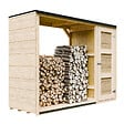 TIMBELA - Abri à bûches extérieur - 75 x 217 x H159 cm - Abri à outils et bûches - 1,09 m² + 0.53 m² - TIMBELA M981 - vignette