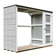 TIMBELA - Abri à bûches extérieur - 75 x 217 x H159 cm - Abri à outils et bûches - 1,09 m² + 0.53 m² - TIMBELA M981 - TUNDRA GREY - vignette