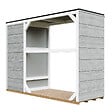 TIMBELA - Abri à bûches extérieur - 75 x 217 x H159 cm - Abri à outils et bûches - 1,09 m² + 0.53 m² - TIMBELA M981 - TUNDRA GREY - vignette