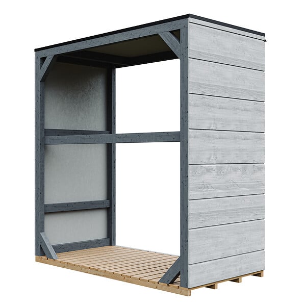 TIMBELA - Abri à bûches extérieur 1,14 m² - 75 x 153 x H159 cm - TIMBELA M980-1-TUNDRA CAVERN - large