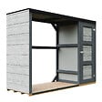 TIMBELA - Abri à bûches extérieur - 75 x 217 x H159 cm - Abri à outils et bûches - 1,09 m² + 0.53 m² - TIMBELA M981 - TUNDRA CAVERN - vignette
