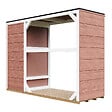TIMBELA - Abri à bûches extérieur - 75 x 217 x H159 cm - Abri à outils et bûches - 1,09 m² + 0.53 m² - TIMBELA M981 - REDWOOD RED - vignette