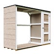 TIMBELA - Abri à bûches extérieur - 75 x 217 x H159 cm - Abri à outils et bûches - 1,09 m² + 0.53 m² - TIMBELA M981 - TERRA BROWN - vignette