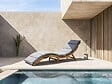 HABITAT ET JARDIN - Bain de soleil en bois avec coussins inclus "Jakarta" - Gris - vignette