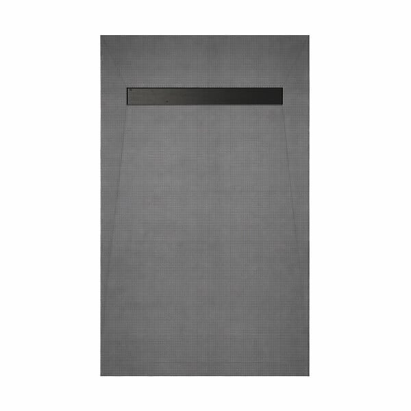AURLANE - Receveur de douche à carreler 120x90 cm avec bonde écoulement linéaire - Grille finition noire - large