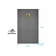 AURLANE - Receveur de Douche à Carreler 120x80cm avec Bonde à Sortie Verticale - Grille Finition Or Brossé - vignette