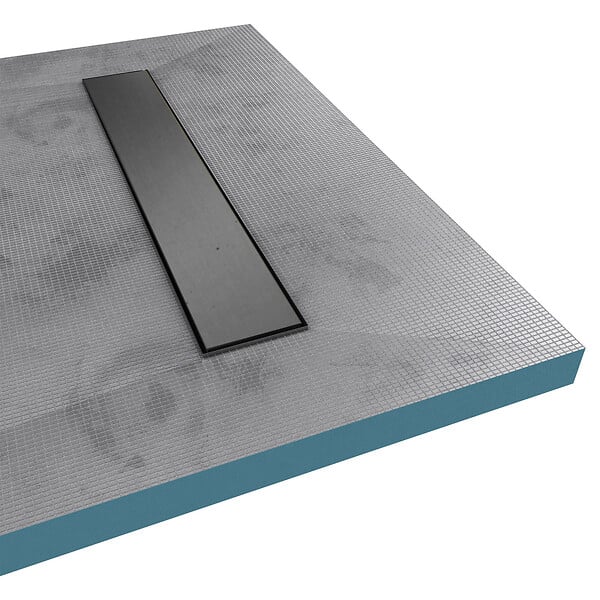 AURLANE - Receveur de douche à carreler 160x80 cm avec bonde écoulement linéaire - Grille finition chrome - large
