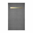 AURLANE - Receveur de douche à carreler 140x80 cm avec bonde écoulement linéaire - Grille finition or brossé - vignette