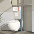VITRA - Pack WC suspendu VitrA Sento blanc mat + bâti autoportant V-Fix Core + Plaque Round Blanche - vignette