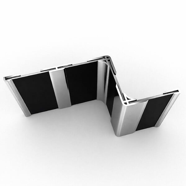 AURLANE - Profilé Mural d'Angle en Aluminium Chrome H250 cm compatible avec WALL'IT et STONE'IT - large