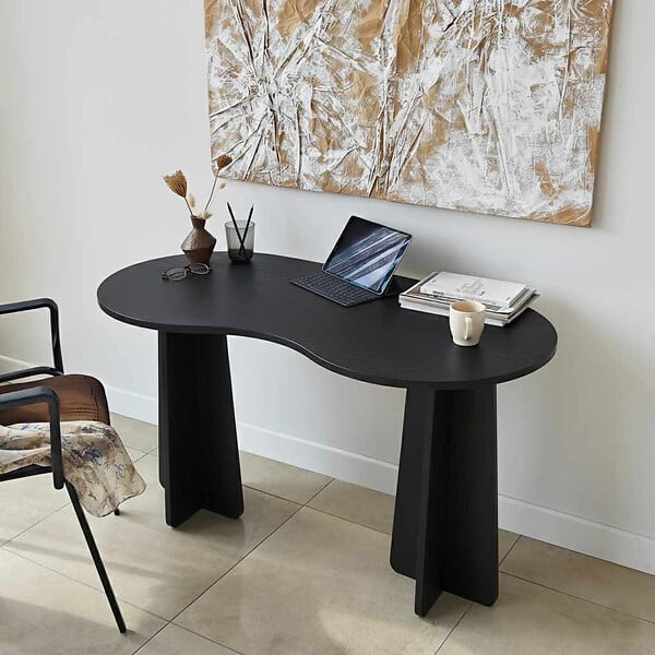 HABITAT ET JARDIN - bureau en bois "infini" 120 x 60 x 75 cm - Noir - large